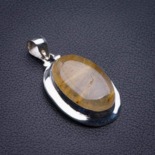 StarGems  Natural Golden Rutile Handmade 925 Sterling Silver Pendant 1.75" D2090