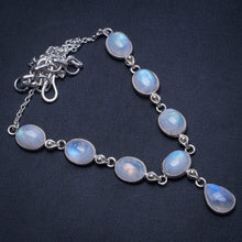 StarGems  Natural Rainbow Moonstone Handmade Mexican 925 Sterling Silver Y Necklace 17.25" T8656