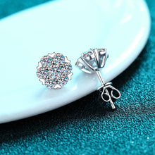 StarGems® Snowflakes 1.6cttw Moissanite 925 Silver Platinum Plated Stud Earrings EX045