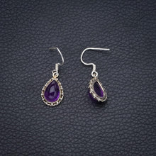 StarGems  Natural Amethyst Handmade Unique 925 Sterling Silver Earrings 1" S1848