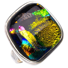 StarGems® Natural Rainbow Dichroic Glass Handmade 925 Sterling Silver Ring 4 D7968