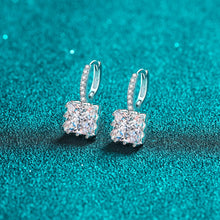 StarGems® Princess Cut 2ct×2 Moissanite 925 Silver Platinum Plated Cuff Earrings EX098