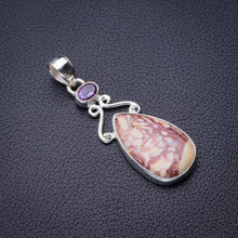 StarGems  Natural Brecciated Mookaite And Amethyst Handmade 925 Sterling Silver Pendant 2" D6220