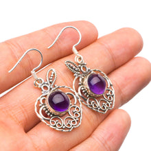 StarGems  Natural Amethyst Handmade Unique Apple Shape 925 Sterling Silver Earrings 1.5" X4628