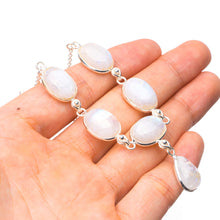 StarGems  Natural Rainbow Moonstone Handmade Unique 925 Sterling Silver Necklace17+1.5" Y5364