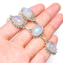 StarGems  Natural Rainbow Moonstone Handmade Unique 925 Sterling Silver Necklace 18-18.75" B4351