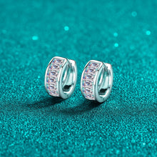 StarGems® Rectangle Emerald Cut 1.8cttw Moissanite 925 Silver Platinum Plated Cuff Earrings EX085