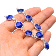 StarGems® Natural Sapphire Handmade Unique 925 Sterling Silver Necklace 17.25+1.5" Y5514