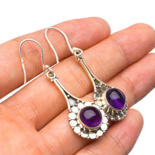 StarGems® Natural Amethyst Handmade Unique 925 Sterling Silver Earrings 1.75" X4830