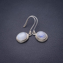 StarGems® Natural Rainbow Moonstone Handmade 925 Sterling Silver Earrings 1.5" D6522