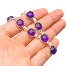 StarGems  Natural Amethyst Handmade Unique 925 Sterling Silver Necklace 17+0.75" Y5504