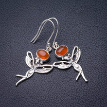 StarGems® Natural Carnelian Fariy Handmade 925 Sterling Silver Earrings 2" D7063