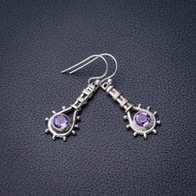 StarGems  Natural Amethyst Handmade 925 Sterling Silver Earrings 1.5" D7351