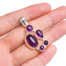 StarGems  Natural Amethyst Handmade Unique 925 Sterling Silver Pendant 1.5" B3108