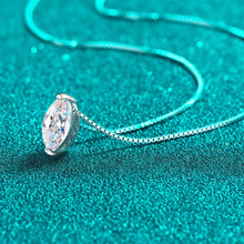 StarGems® Marquise Shape Minimalist 1ct Moissanite 925 Silver Platinum Plated Necklace 40+5cm NX049