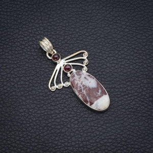 StarGems® Natural Cobra Jasper and Amethyst Handmade 925 Sterling Silver Pendant 2" S0677