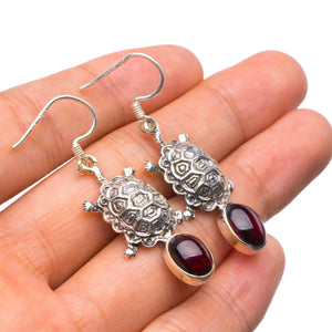 StarGems® Natural Amethyst Handmade Unique Turtle Shape 925 Sterling Silver Earrings 1.75" X4726