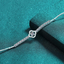 StarGems® Lucky Four-Leaf Clover 1.9cttw Moissanite 925 Sterling Silver Platinum Plated Adjustable Bracelet For Women 16+5cm  BX009