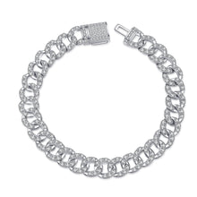 StarGems  Cuban Chain 4.2cttw Moissanite 925 Sterling Silver Platinum Plated Bracelet For Women 15.5cm  BX018