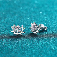 StarGems® Deer-Shape Prong Setting 0.5ct×2 Moissanite 925 Silver Platinum Plated Stud Earrings EX015
