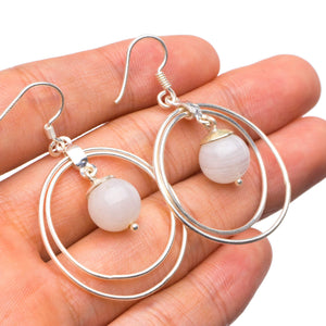 StarGems  Natural Moonstone Handmade Unique 925 Sterling Silver Earrings 1.75" X5056