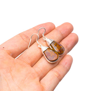 Natural Autumn Jasper Handmade Unique 925 Sterling Silver Earrings 1.5" Y2749