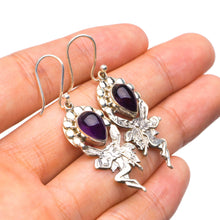 StarGems® Natural Amethyst Handmade Unique Fariy Shape 925 Sterling Silver Earrings 1.75" X4822