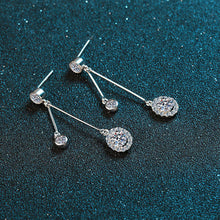 StarGems® Tassel Pigeon Eggs Oval 0.5ct×2 Moissanite 925 Silver Platinum Plated Stud Earrings EX027