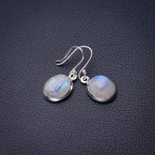 StarGems  Natural Rainbow Moonstone Handmade 925 Sterling Silver Earrings 1.25" D7383