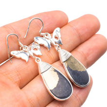 StarGems® Natural Apache Gold Stone Handmade Unique Butterfly Shape 925 Sterling Silver Earrings 2" X4694