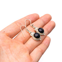 StarGems  Natural Black Onyx Handmade Unique 925 Sterling Silver Earrings 1.25" Y3287