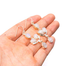 StarGems  Natural Moonstone Handmade Unique 925 Sterling Silver Earrings 2" Y3708