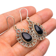 StarGems  Natural Black Onyx Handmade Unique 925 Sterling Silver Earrings 1.75" X4546