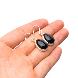 StarGems  Natural Black Onyx Handmade Unique 925 Sterling Silver Earrings 1.25" Y3525