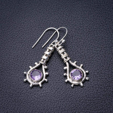 StarGems® Natural Amethyst Handmade 925 Sterling Silver Earrings 1.5" D7161