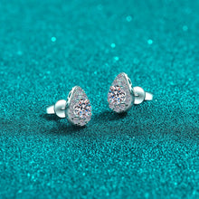StarGems® Tear Drop 0.5ct×2 Moissanite 925 Silver Platinum Plated Stud Earrings EX033