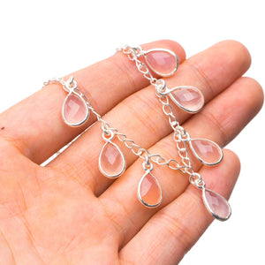 StarGems  Natural Rose Quartz Handmade Mexican 925 Sterling Silver Y Necklace 17.25" T8586