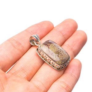 StarGems® Natural Fossil Coral Handmade Boho 925 Sterling Silver Pendant 1 1/2" T1609