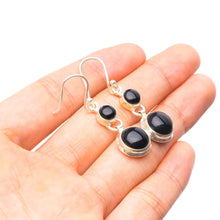 StarGems  Natural Black Onyx Handmade Unique 925 Sterling Silver Earrings 1.5" Y3836