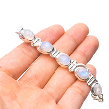 StarGems  Natural Rainbow Moonstone Handmade Vintage 925 Sterling Silver Tennis Bracelet 6 3/4-7 1/2" T8530