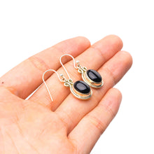 StarGems® Natural Black Onyx Handmade Unique 925 Sterling Silver Earrings 1.25" Y3045