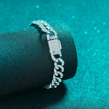StarGems® Cuban Chain 4.2cttw Moissanite 925 Sterling Silver Platinum Plated Bracelet For Women 15.5cm  BX018