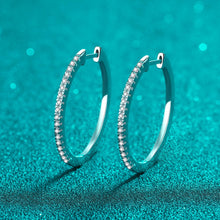 StarGems® Big Loop 0.54cttw Moissanite 925 Silver Platinum Plated Cuff Earrings EX100