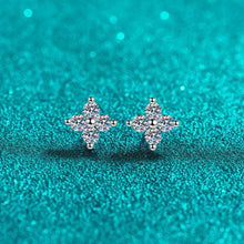 StarGems® Stars 0.8cttw Moissanite 925 Silver Platinum Plated Stud Earrings EX040