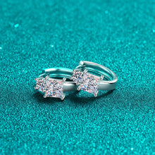 StarGems® Princess Cut 2.6cttw Moissanite 925 Silver Platinum Plated Cuff Earrings EX090