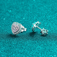 StarGems® Muti-Layer Pink Heart-Shape 0.5ct×2 Moissanite 925 Silver Platinum Plated Stud Earrings EX036