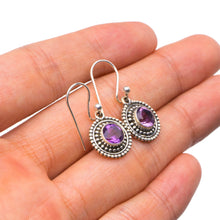 StarGems® Natural Amethyst Handmade Unique 925 Sterling Silver Earrings 1" X4541