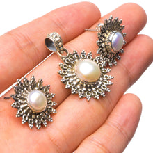 StarGems  Natural River Pearl 925 Sterling Silver Jewelry Set, Earrings Stud:3/4" Pendant:1 1/4" T8907