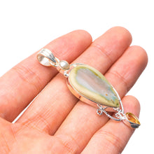 StarGems® Natural Imperial Jasper,Citrine and River Pearl Mexican 925 Sterling Silver Pendant 2 1/4" T1736