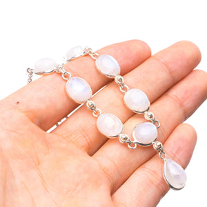 StarGems  Natural Rainbow Moonstone Handmade Mexican 925 Sterling Silver Y Necklace 17.25" T8656